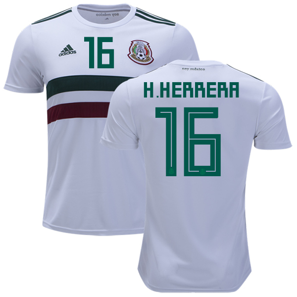 Mexico #16 H.Herrera Away Kid Soccer Country Jersey - Click Image to Close
